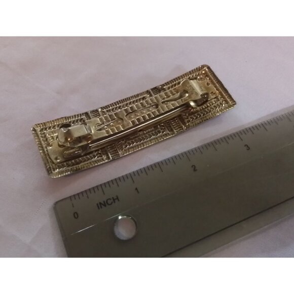 Vintage Silver Tone Hair Barrette With Intricate Swirl Pattern & Secure Clasp - Picture 3 of 3